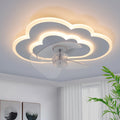 Low Profile ceiling fans with lights and remote 19.68in White Cloud bedroom fans ceiling with light 6 Speeds 3000-6000K fan lights ceiling fixtures flush mount ceiling fan for living room kids room