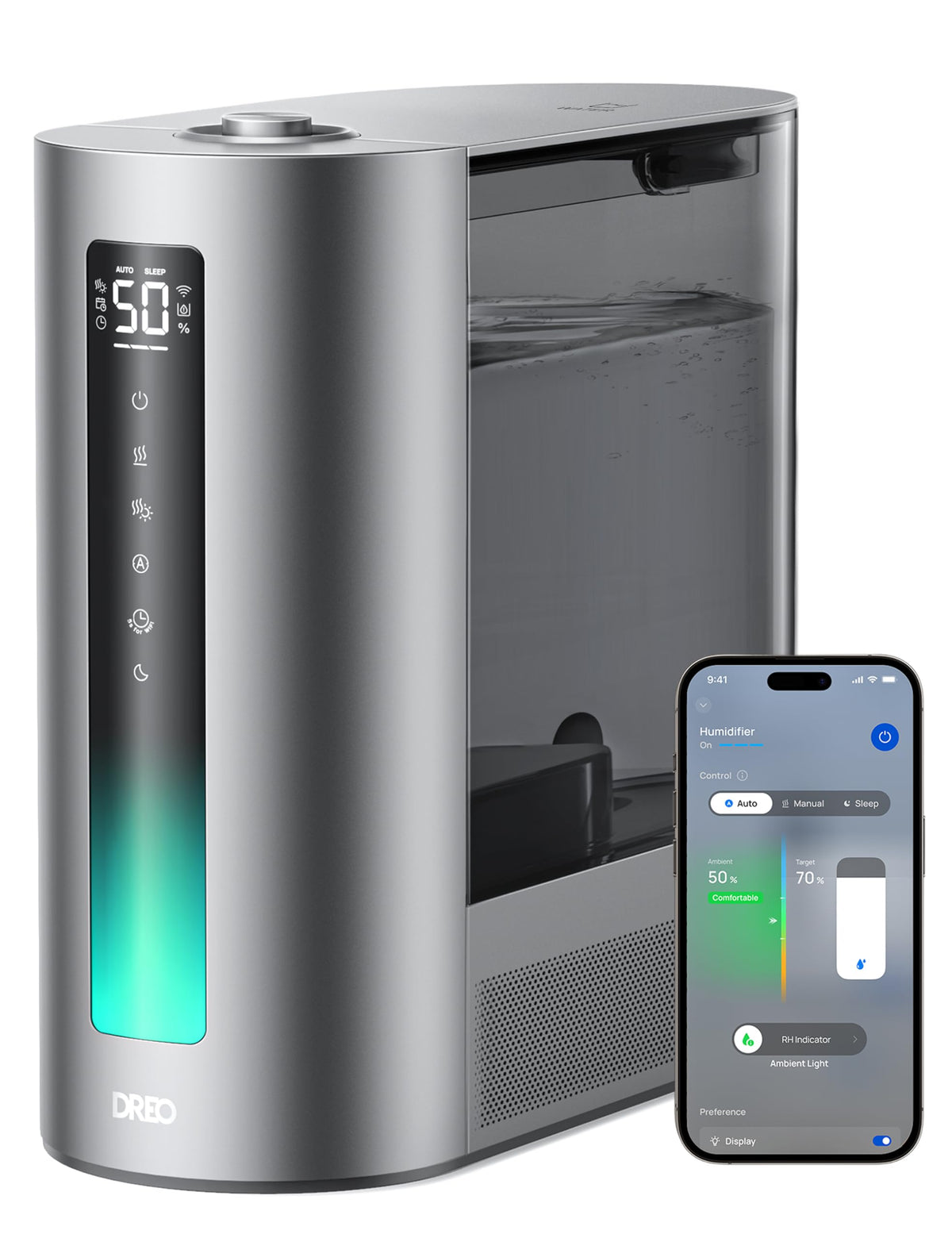DREO 6L Humidifiers for Bedroom, Smart Warm & Cool Mist for Large Room, 60Hr Quiet Runtime for Baby, Plant, Humidity Sensor, Indicator Light, 12H Timer, Google/Alexa, HM713S