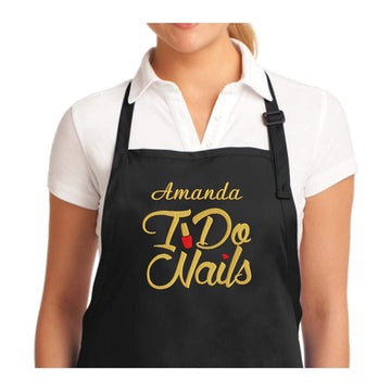 PLACE4PRINT Personalized Nail Tech Apron with Name, Custom Embroidered Nail Technician Apron, Nail Artist Gift