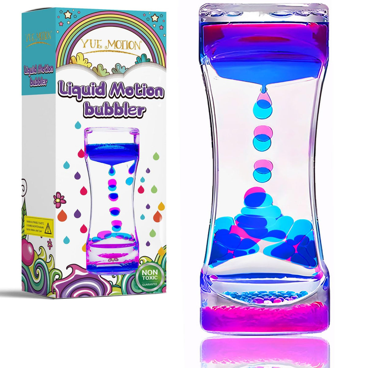 Liquid Motion Bubbler - Sensory Fidget Desk Toy for Kids & Adults - Fidget Tubes for Stress Relief and Focus- Calming Visual Bubbler Toys for Classroom, Desk Decor, Gift Idea