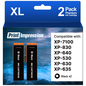 Remanufactured for 410XL Ink for Epson 410XL Black Ink 2Pack Replacement for Epson 410 Ink Cartridges Compatible with Epson 7100 Printer Ink Expression XP-7100 XP-830 XP-640 XP-530 XP-630 Printers