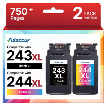 PG-243XL / CL-244XL Ink Value Pack Replacement for Canon 243 and 244 Ink Cartridges Compatible to Pixma MG2522 TR4520 MX492 MX490 TS202 TS302 TS3122 TS3322 TR4527 MG2920 MG2525 (2 Pack)