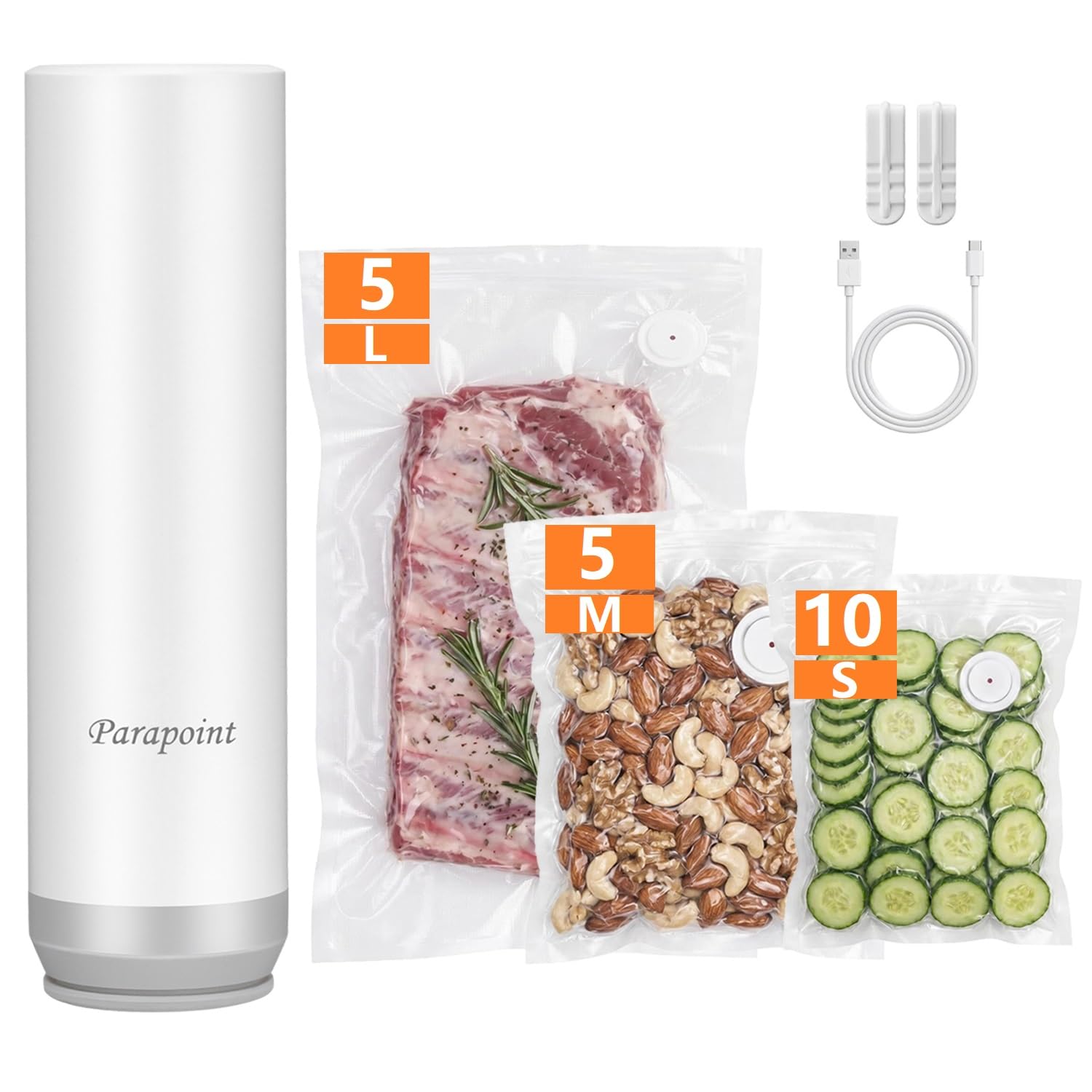 Handheld Vacuum Sealer for Food Powerful Vacuum Sealer Machine,Seal Meal Saver,Portable Food Sealer (Vacuum Sealer Machine + 20 Reusable Vacuum Bags?