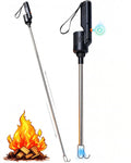 Upgraded Telescoping Fire Blower, Fire Stick, Fireplace Blower, Fire Poker, Blow Poke Fireplace Tool, Electric Bellows, Portable Collapsible 2-in-1 Tool, for Bonfire, Camping, Fire Pit Etc.