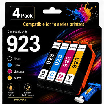 923XL Ink Cartridges Replacement for HP 923 4-Pack No Chip | Compatible with OfficeJet Pro 8130e 8135e 8120e series Includes 4-pack ink & professional tool kit V1.1.23.