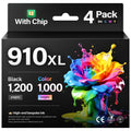 910XL Ink Cartridges 4Pack High Yield with Chip Compatible for HP 910 910XL Ink Works with HP OfficeJet 8010 8020 Pro 8030 8015e 8025e 8028 8035 8018 8022e Series Ink Printer Black Cyan Magenta Yellow
