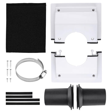 White HVAC Wall Penetration Cover & Line Set Cover Kit, AC Line Set Insulation Protection Sleeve, Split Design Wall Cover for Indoor Outdoor Split Air Conditioner Systems