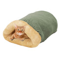 4 in 1 Self Warming Burrow Cat Bed, Pet Hideway Sleeping Cuddle Cave (Sage Green)