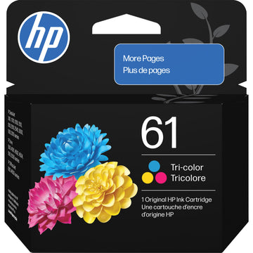 HP 61 Tri-Color Ink Cartridge | Works with DeskJet 1000, 1510, 2050, 2510, 2540, 3000, 3050, 3510; Envy 4500, 5530; OfficeJet 2620, 4630 | C0PA5AN | Packaging May Vary