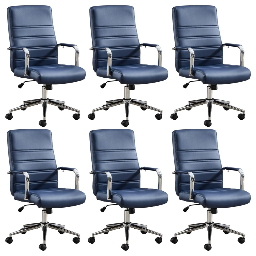 Office Desk Chair, Leather Conference Room Chairs with Wheels, Modern Executive Office Chairs Adjustable Height, Ergonomic Swivel Rolling