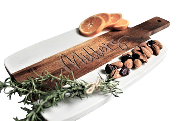 Personalized Marble and Acacia Wood Cutting Board Charcuterie Board for Christmas Anniversary Wedding Bridal Shower Engagement Housewarming Gift