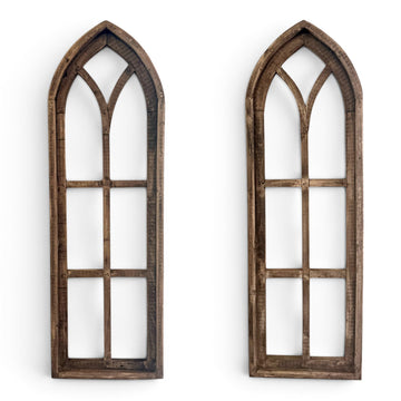 Ranch Junkie Rustic Brown Dandelion Farmhouse Wooden Wall Window Arches