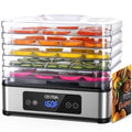 OSTBA Food Dehydrator, 5 Stainless Steel Trays, 48H Timer & Temp Control up to 160°F, 400W Food Dryer, Recipe Book for Jerky, Fruit, Meat, Vegetables, Herbs, BPA-Free