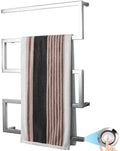 LUNEZY Heated Towel Rail Rails Heated Towel Warmer, Stainless Steel Electric Heated Towel Rack, Wall-Mounted Square Towel Drying Rack 65W for Home Bathroom (Size : Hard Wire)