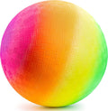 PlayBolt Rainbow Playground Ball - 8.5Inch (Pack of 1) Rubber Bouncy Inflatable Balls for Kids and Adults, Indoor and Outdoor Games, Kickball, Dodgeball, Four Square, and More