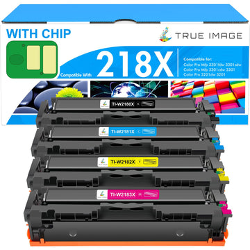 218X Toner Cartridges 4 Pack 218A for HP 218X 218 W2180X 3301cdw 3201dw | Compatible for HP Color LaserJet Pro MFP 3301fdw 3301 3301cdw 3301sdw 3201dw 3201 Printer High Yield Ink with Chip B/C/Y/M