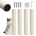 4 PCS M8 15.7 x 2.75 Inch Cat Scratching Post Replacement, Sisal Pole Cat Tree Replacement Post with Screws, Refill Scratcher Posts for Indoor Kitten Tree Tower Spare Cats Furniture Protector