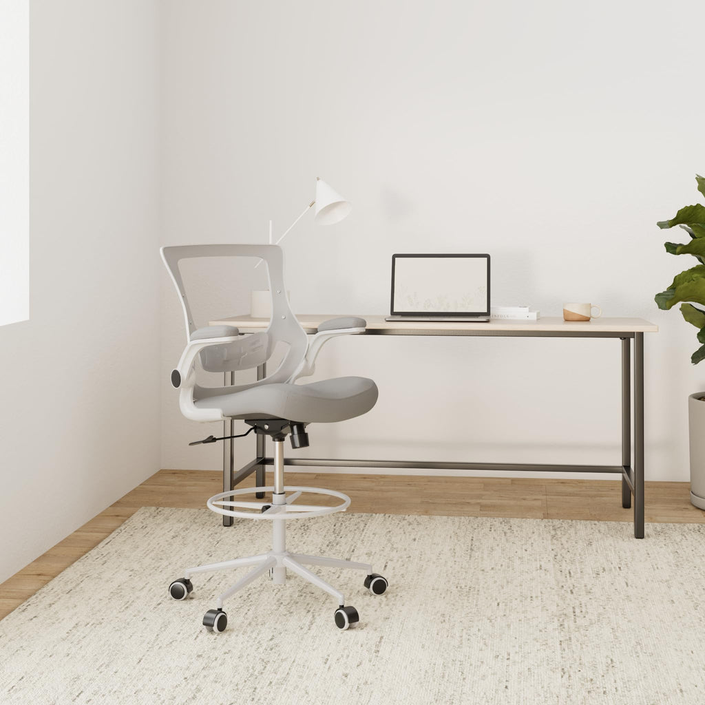 Misolant Tall Office Chair for Standing Desk, Drafting Chair with Footrest Ring, 120°recline?adjustable Height?lumbar Support?high Office Chair