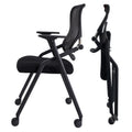 Brobriyo Pro, Stackable & Foldable Conference Room Chairs with 2x Thick Cushion, Lumbar Support, Armrest - Mesh Bouncing Back for Office