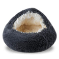 FORMYCATIE Cat Beds for Indoor Cats,Cat Cave for Puppy and Kitty,Calming Small Dog Bed for Small Dogs with Cover Cave,Cozy Warming Fluffy Washable Anti-Slip Pet Sleeping Bag(20 * 20inch,Dark Gray)