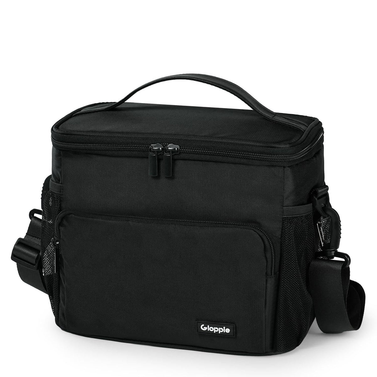 Flight Crew Lunch Bag with Luggage Trolley Sleeve - Professional Insulated Cooler Bag for Flight Attendants & Pilots, Leakproof Lunch Box with Reinforced Structure for Travel & Work, Black
