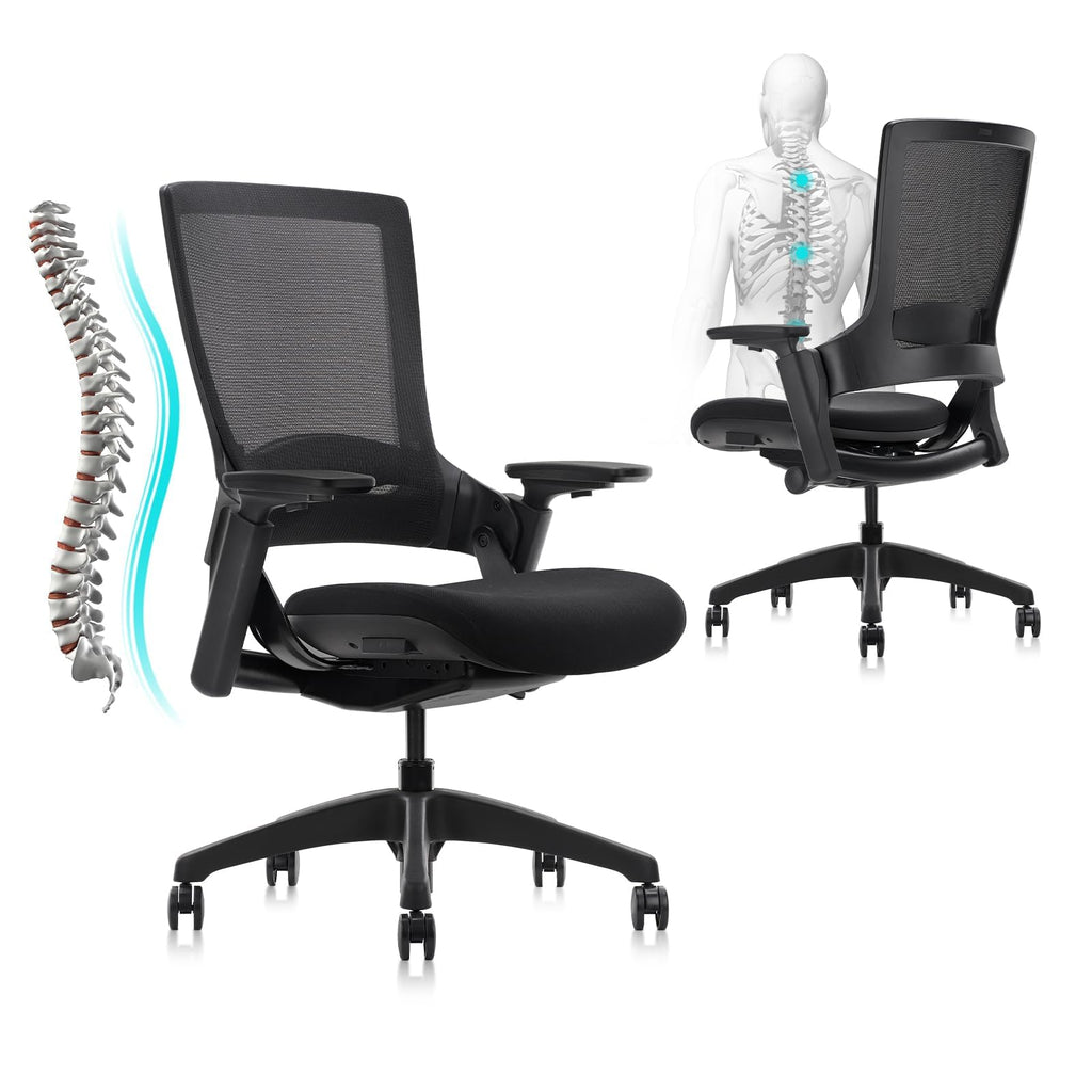 Clatina Office Chair Swivel Executive Chair, Adjustable Ergonomic Computer Chair with 3d Armrest and Lumbar Support, Mesh Backrest Task Chair