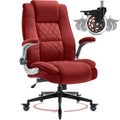 Fabric High Back Office Chair, Thick Padded Ergonomic Computer Desk Chair, Large, Burgundy