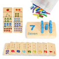 TOOKYLAND Peg Board Toddler Toys, Counting Wooden Toys with 55 Pegs, Wooden Math Manipulatives,Montessori Math and Numbers for Kids & Kindergarten Learning Activities