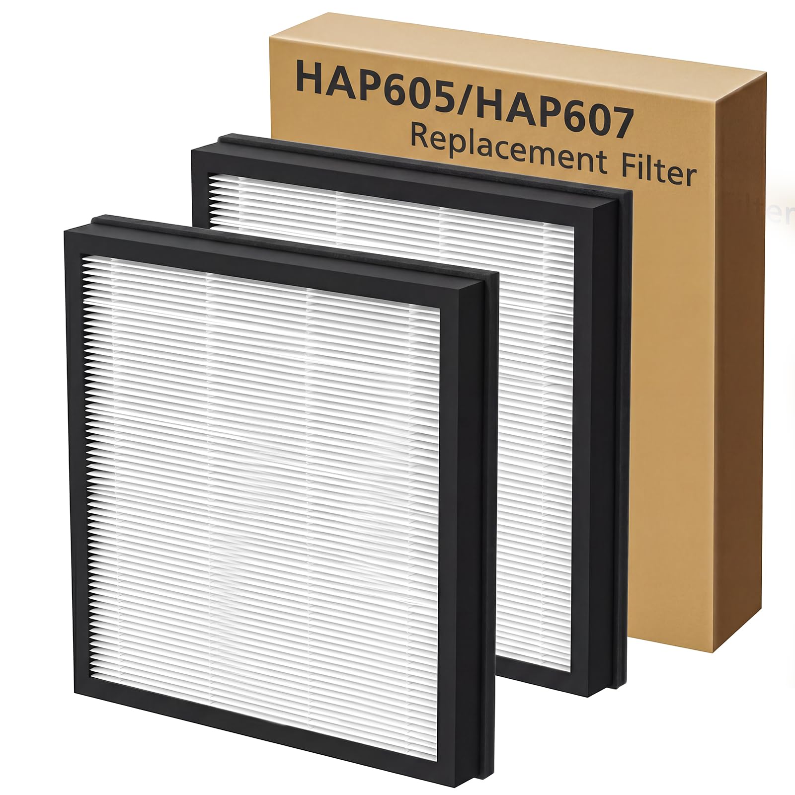 HAP605 HAP607 Air Puri-fier Replacement Filters for FreAire HAP605 HAP607, 3-in-1 Efficient Air Filter with Activated Carbon for Home, 2-Pack