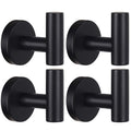 Towel Hooks Bathroom Coat Robe Wall Hook Heavy Duty Door Hanger Towel Robe Clothes Cabinet Closet Sponges Rack for Bathroom Bedroom Kitchen Hotel Pool 4 Packs Black(Drilling Installation)