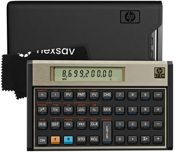 HP 12C Financial Calculator – 120+ Functions: TVM, NPV, IRR, Amortization, Bond Calculations, Programmable Keys – RPN Desktop Calculator for Finance, Accounting & Real Estate – Includes Case + Cloth