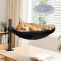 Topmart Cat Desk Bed with 360° Rotating & Adjustable Height, Cat Hammock for Desk with 2 Washable Pads, Easy to Install, Kittens Bed for Desk Attachment for Home Office,Up to 45LBS, Grey & Black