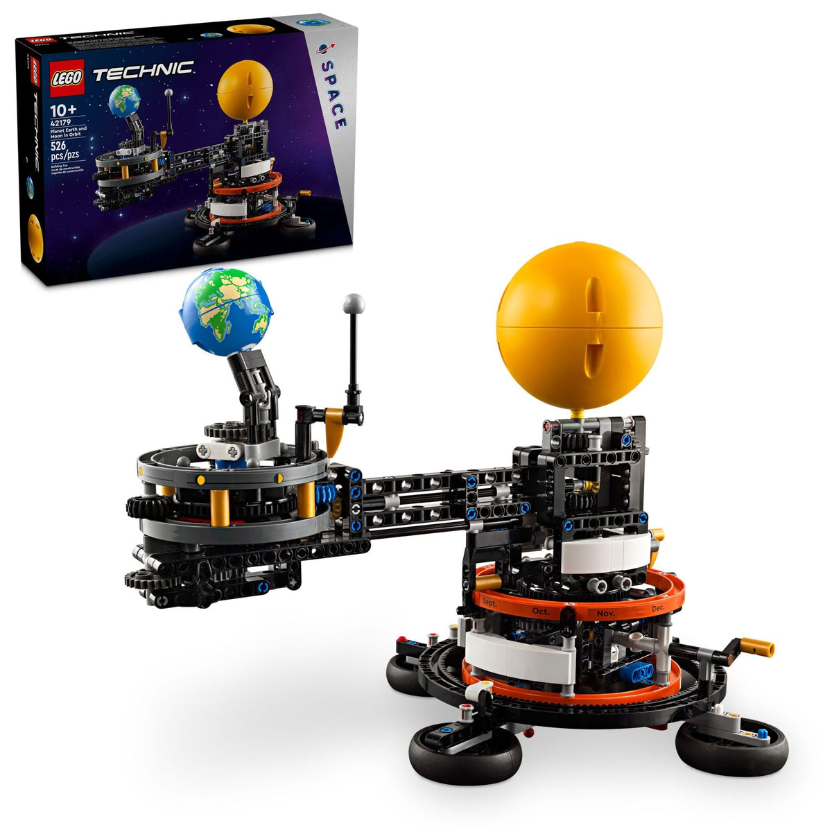 LEGO Technic Planet Earth and Moon in Orbit Building Set, Outer Space Birthday Gift for 10 Year Olds, Solar System Toy for Imaginative, Independent Play, Room Décor for Boys & Girls, 42179