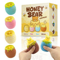 4-Pack Holiday Squeeze Surprise Toys - Kawaii Pop-Up Sensory Poppers for Kids Ages 4-12, Holiday Stocking Fillers & Festive Party Favors.(Bee&Bear)