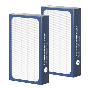 2 Pack Classic 400 Series DualProtection Filter Replacement Compatible with BLUEAIR Classic 400 Series Air Cleaner Purifiers, 480i, 402, 403, 405, 410, 450E, 455EB, HEPA Filter