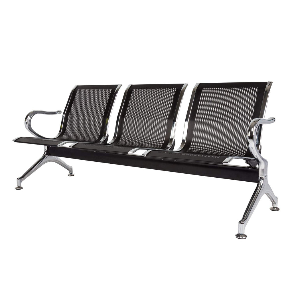 Buenotoys 3-seat Waiting Room Chairs - Waiting Room Bench with Arms Airport Reception Bench Guest Reception Chairs Lobby Bench Waiting Area for