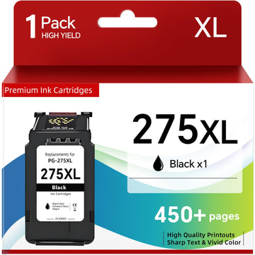 PG-275XL Black Ink Cartridge Replacement for Canon 275 Black Ink PG-275 XL 275XL Printer Ink Compatible with Pixma TS3720 TS3722 TS3520 TS3522 TS3500 TR4700 TR4720 Printer (PG-275XL Black)