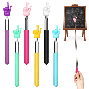 6 Pcs Telescopic Teacher Pointer Sticks, Extendable Hand Pointers, Retractable Classroom Finger Pointer Sticks for School Teaching, Enterprise Training, Conference Presentation