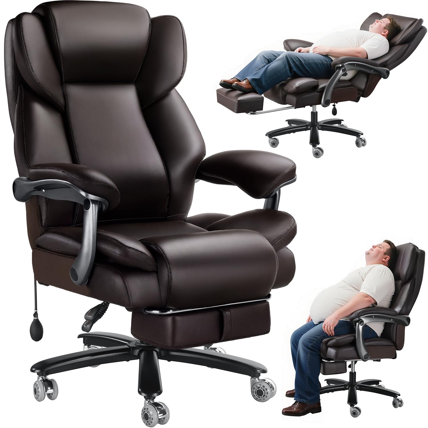 Wailor Big and Tall Office Chair for Heavy People,heavy Duty Comfy Executive Office Desk Chair with Adjustable Lumbar Support,high Back