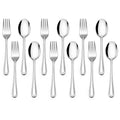 E-far 12-Piece Toddler Silverware, Stainless Steel Kids Utensils Forks and Spoons, Children Safe Metal Cutlery Set for Self Feeding, Mirror Polished & Dishwasher Safe, 6 Forks & 6 Spoons