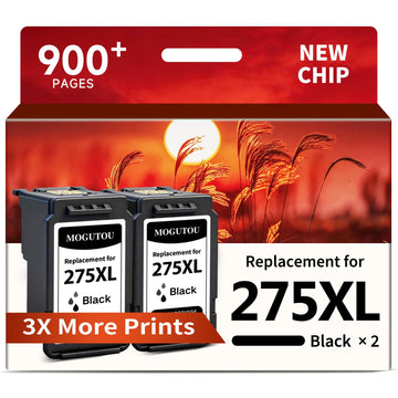 275XL Ink Cartridges for Canon Printers Replacement for Canon 275 Black Ink Cartridge PG-275 PG275 XL High Yield for Canon TS3722 TS3720 TS3500 TS3520 TS3522 TR4720 TR4700 TR4722 Printers (2 Black)