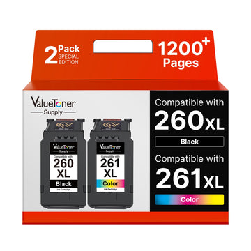 260 261 Ink Cartridges Replacement for Canon 260 and 261 Ink Cartridges XL PG-260 CL-261 Work with Canon Pixma TS6420a TS6420 TS6400 TR7020a TS5320 TR7000 TS5300 TR7020 Printer (1 Black, 1 Tri-Color)
