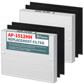 AP-1512HH True HEPA Replacement Filter Set – Compatible with AP-1512HH, AP-1518R, AP-1519P Air Purifiers, Includes 2 HEPA Filters & 4 Pre-Filters?Alternative to Part #3304899