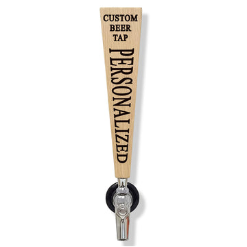 Custom Personalized Beer Tap Handle Oak Wood. Engraved your Personalized Text. Great for Tap Rooms, Bars, Breweries and Home Kegerators.