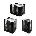 Food Container Lid Organizer for Rubbermaid Brilliances nap-on lids, Lid Organizer for Kitchen Cabinet Storage (3-Piece) - Holds 24 Lids for 4.7 Cup, 3.2 Cup, 1.3 Cup & 0.5 Cup Containers (Black)