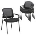 Clatina Office Reception Guest Chair Mesh Back Stacking with Ergonomic Lumbar Support and Thickened Seat Cushion for Waiting Conference Room