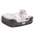 Small Dog & Cat Bed - Extra Soft, Washable, Non-Skid, Calming for Puppy & Kitten, Grey, 20 inches
