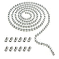 Ceiling Fan Pull Chain Extension, 120 In Ball Chain With 12 Connetors, Adjustable Length Ceiling Fan Chain, Fan Pull Chain Set For Ceiling Light Lamp Chain (3mm Bead Diameter)