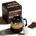 16oz Coffee Pot Mug, Heat Resistant Borosilicate Glass Coffee Mug with Spill Proof Lid & Cleaning Brush, Portable Travel Office Cup for Hot & Cold Drinks, Ideal Gift for Coffee Lovers