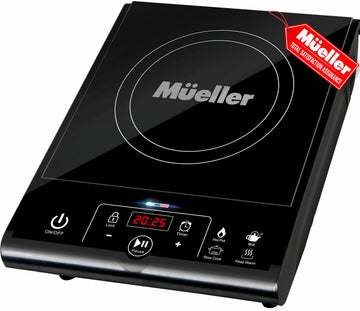 Mueller RapidTherm Portable Induction Cooktop,1800W Single Burner Hot Plate with 8 Power Levels, 8 Temperature Settings, 4 Presets, 4-Hour Timer, Auto Shut-Off & Child Lock for RV, Dorm, Small Kitchen